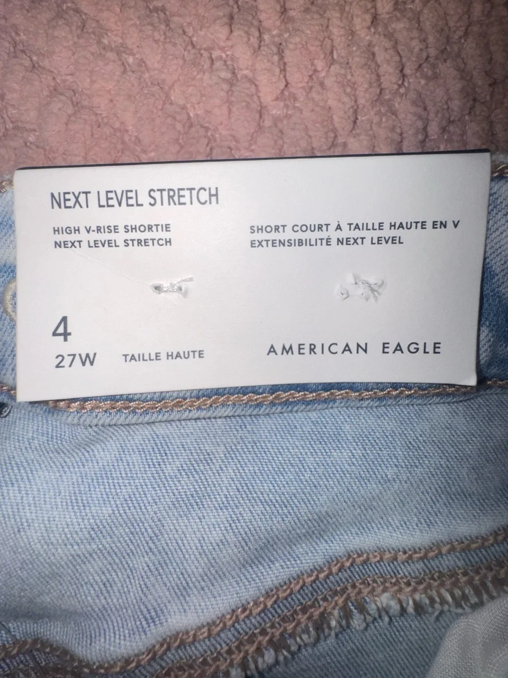 American Eagle High Rise Shortie Shorts NWT Next Level Stretch Distressed Size 4